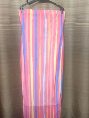 Striped Pencil Skirt in Pink Multicolor